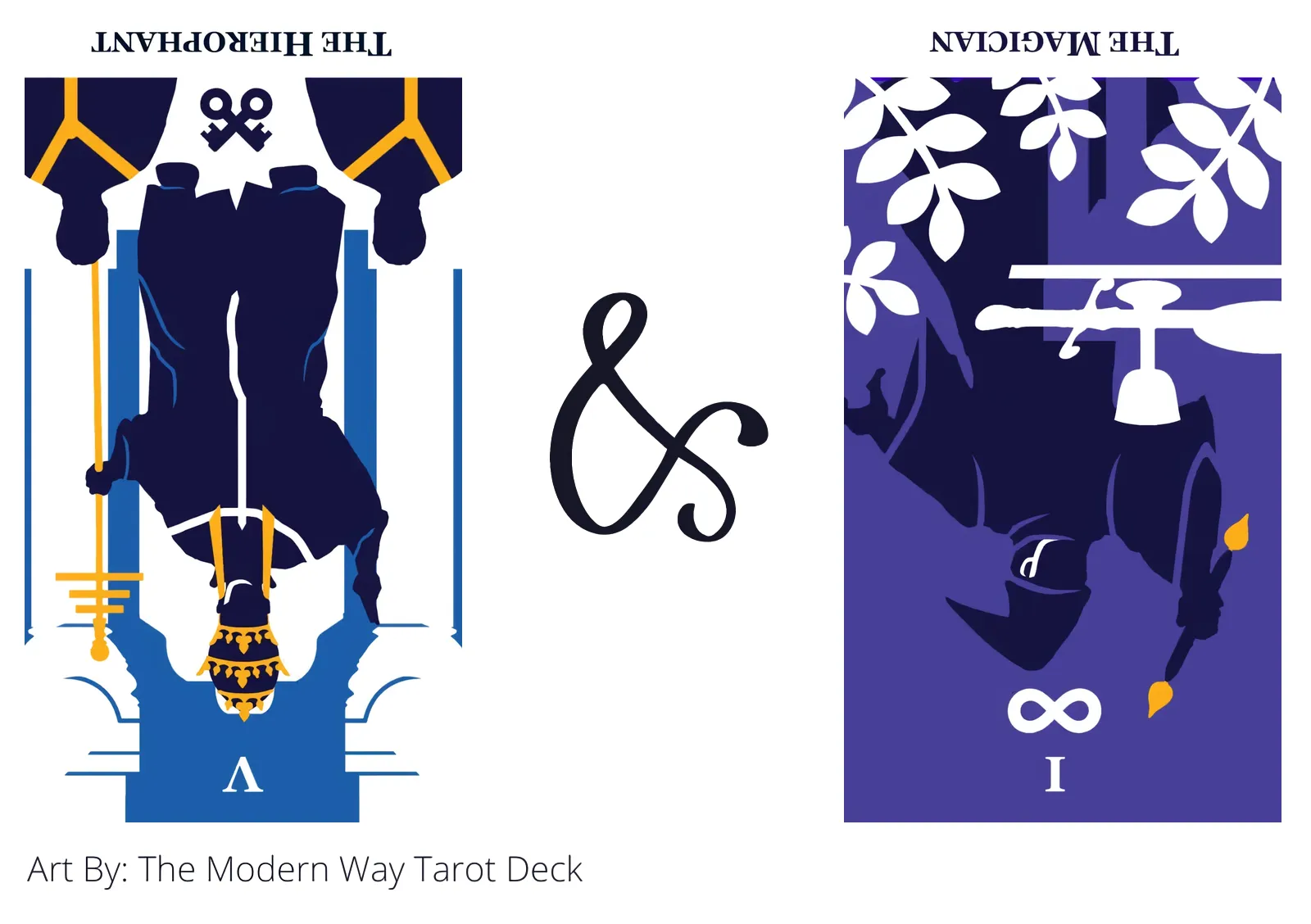 the hierophant reversed and the magician reversed tarot cards together