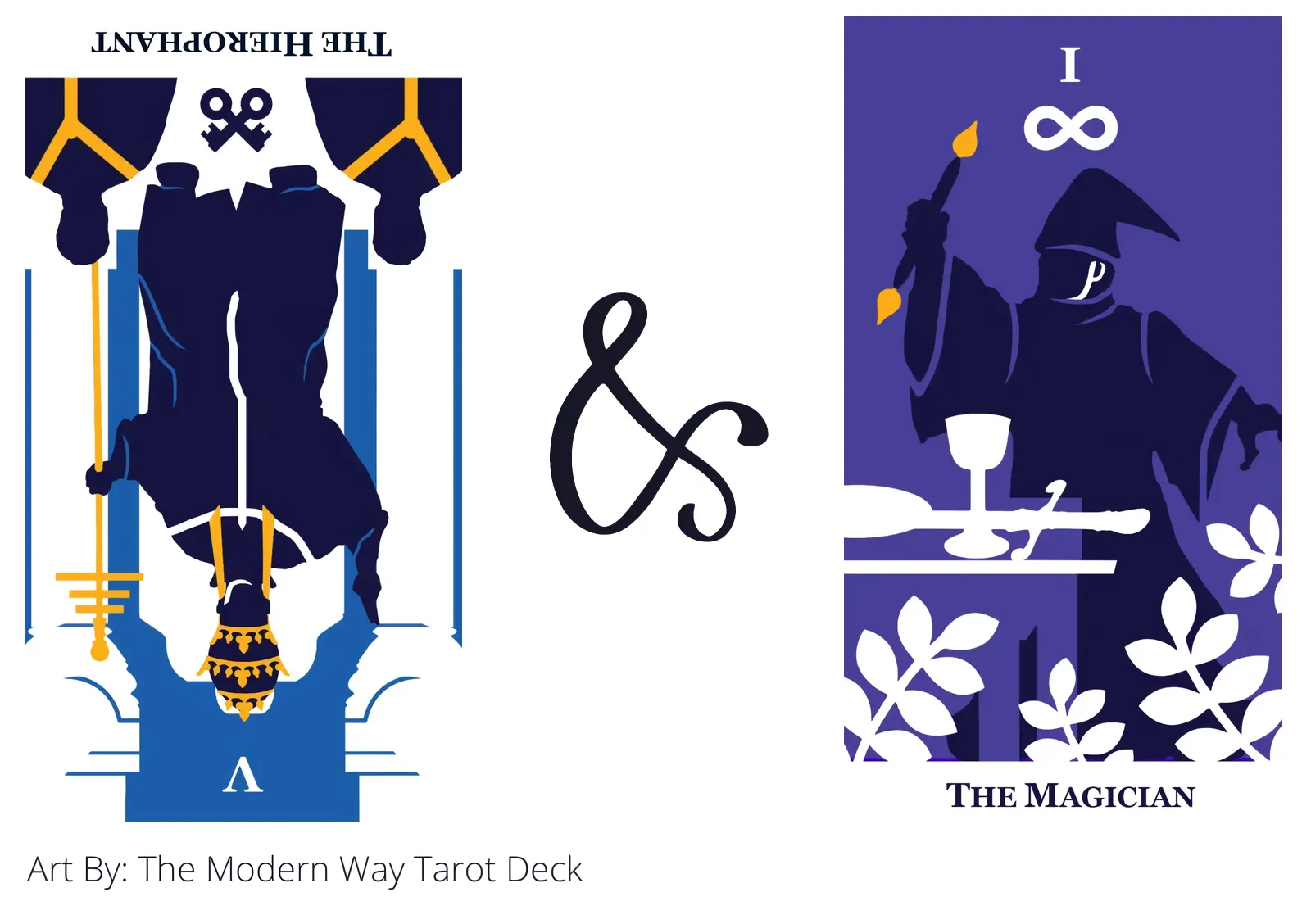 the hierophant reversed and the magician tarot cards together