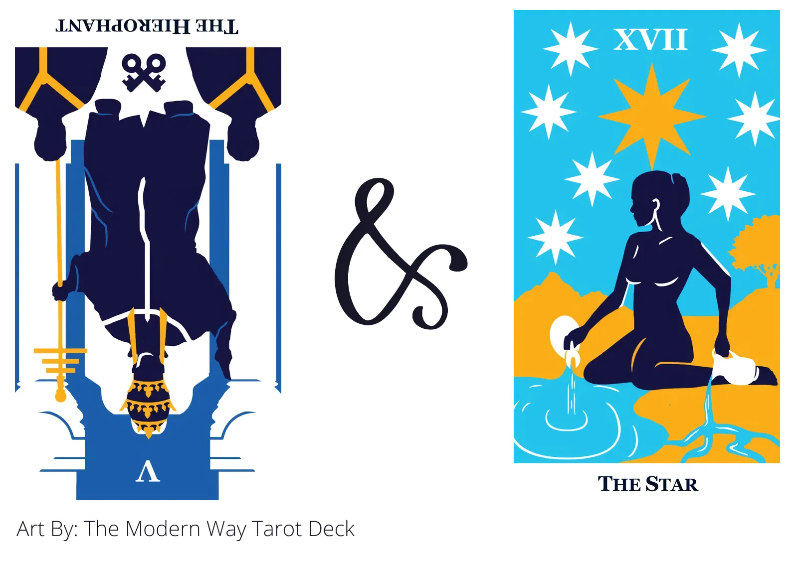 the hierophant reversed and the star tarot cards together