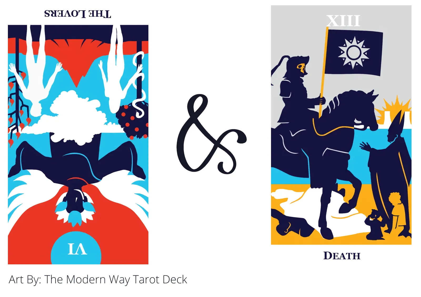 the lovers reversed and death tarot cards together