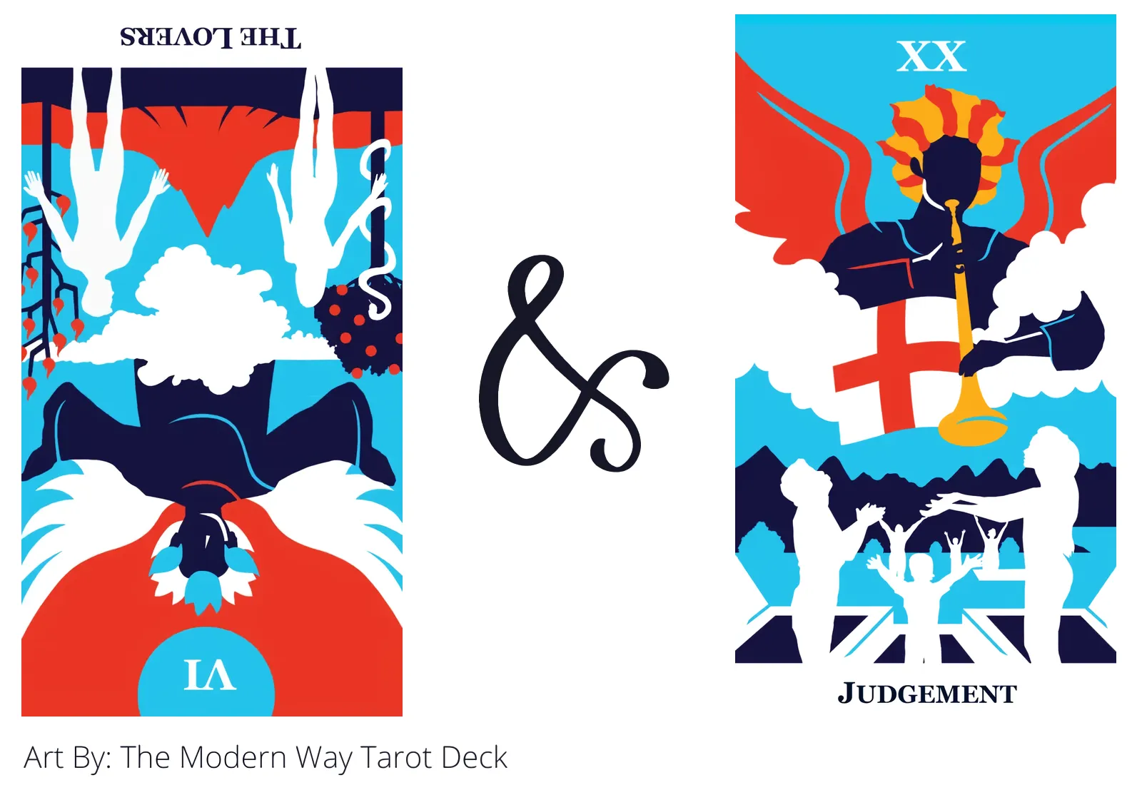 the lovers reversed and judgement tarot cards together