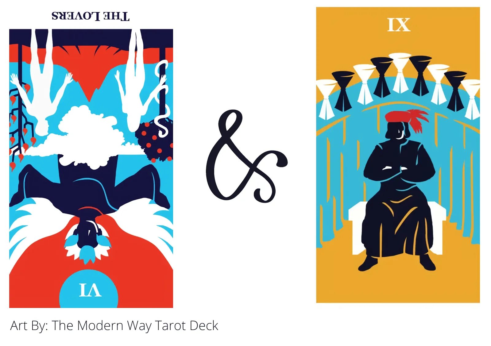 the lovers reversed and nine of cups tarot cards together