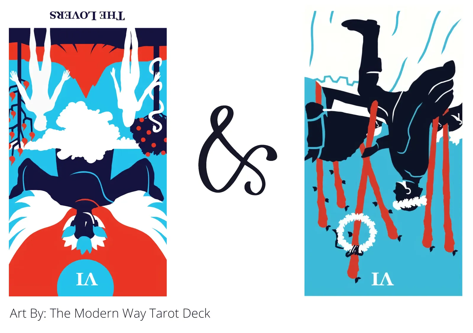 the lovers reversed and six of wands reversed tarot cards together