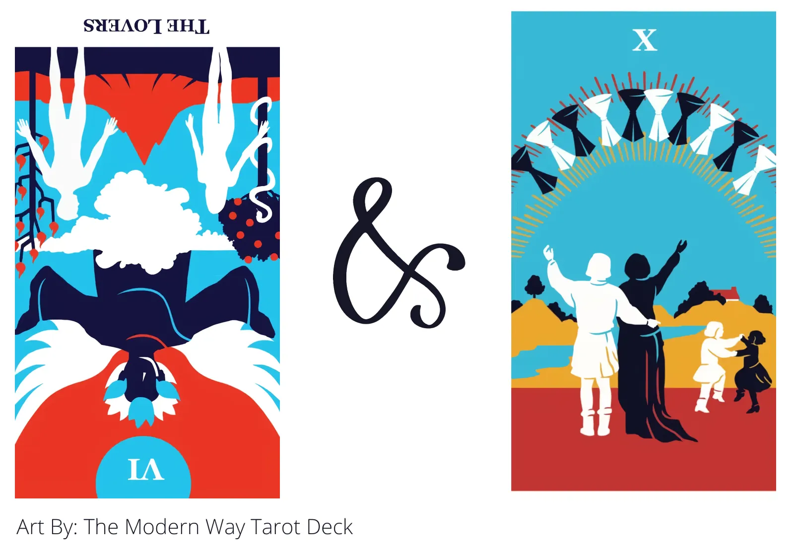 the lovers reversed and ten of cups tarot cards together