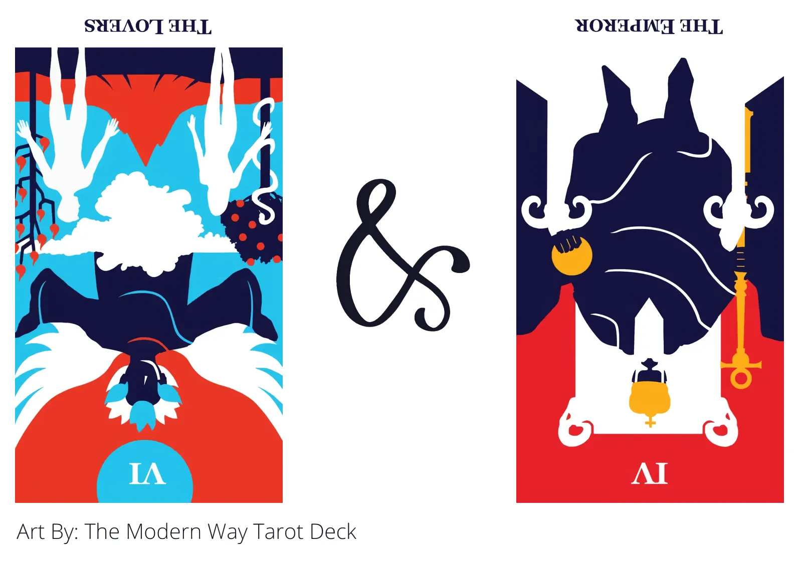 the lovers reversed and the emperor reversed tarot cards together