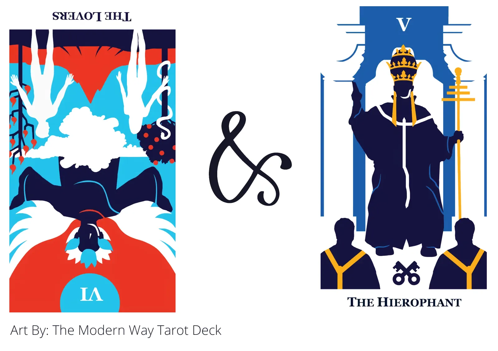 the lovers reversed and the hierophant tarot cards together