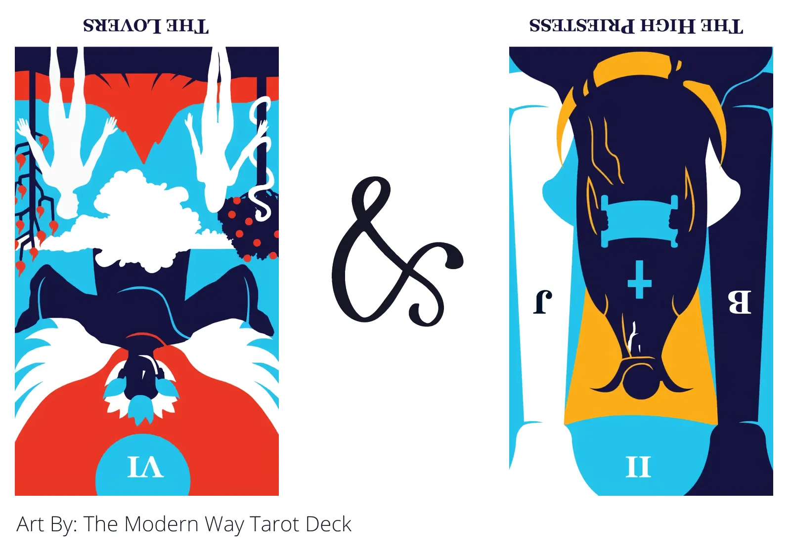 the lovers reversed and the high priestess reversed tarot cards together