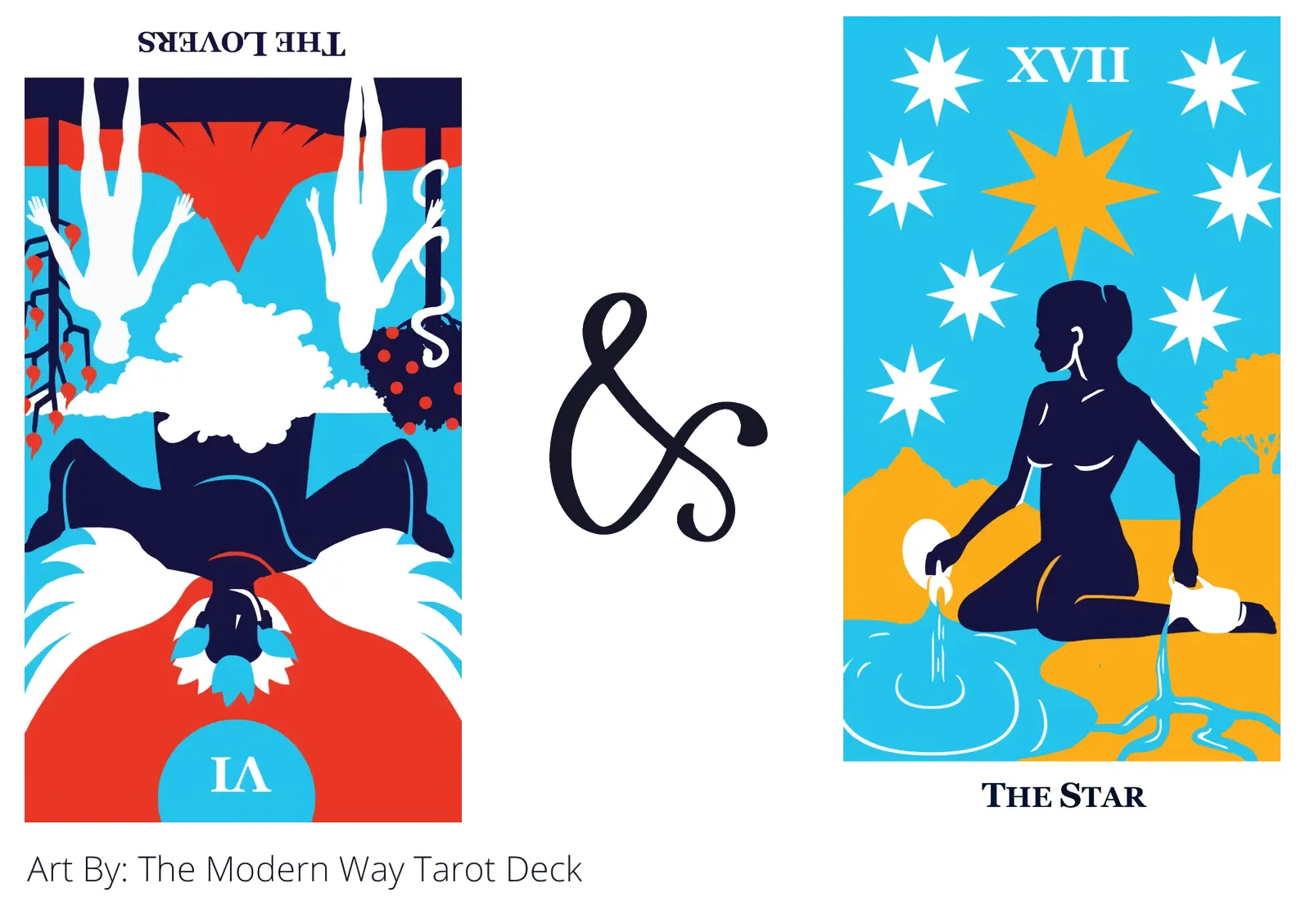 the lovers reversed and the star tarot cards together