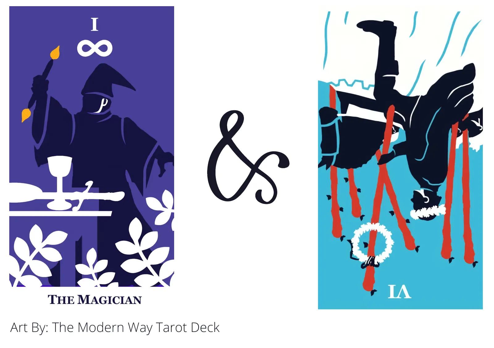 the magician and six of wands reversed tarot cards together