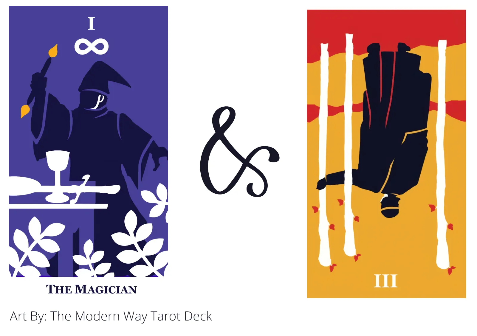 the magician and three of wands reversed tarot cards together