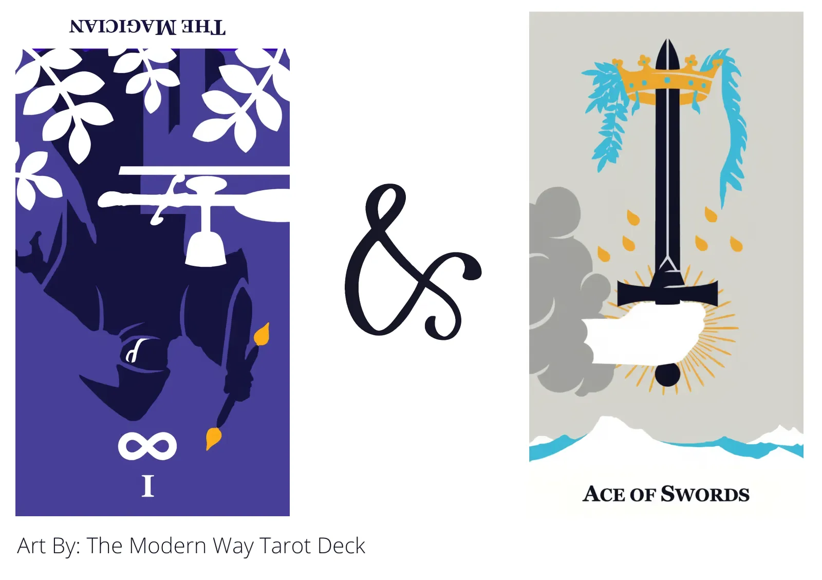 the magician reversed and ace of swords tarot cards together