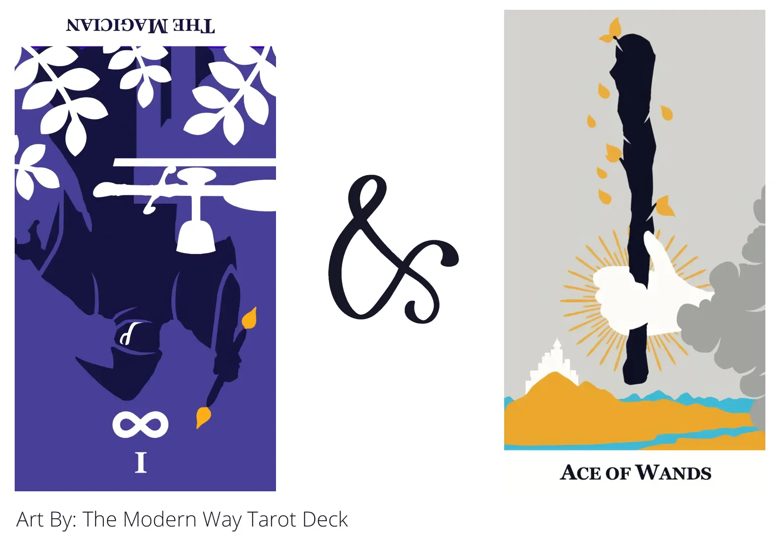 the magician reversed and ace of wands tarot cards together