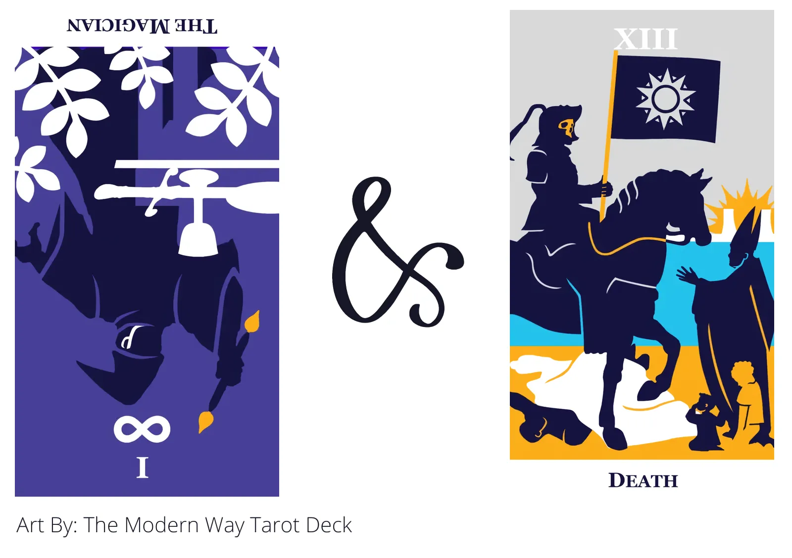 the magician reversed and death tarot cards together