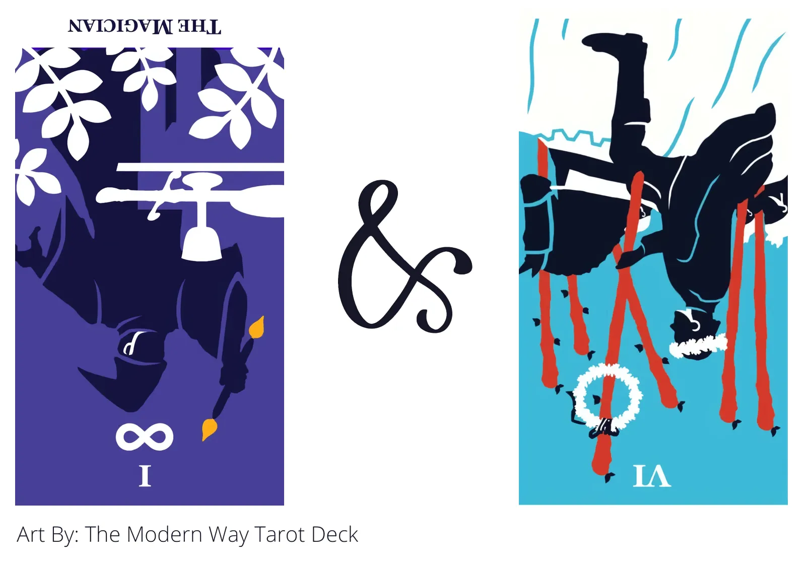 the magician reversed and six of wands reversed tarot cards together