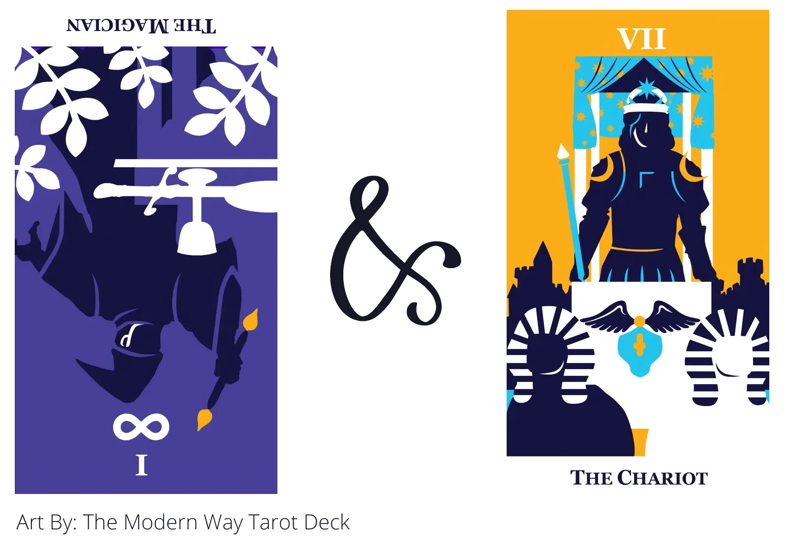 the magician reversed and the chariot tarot cards together