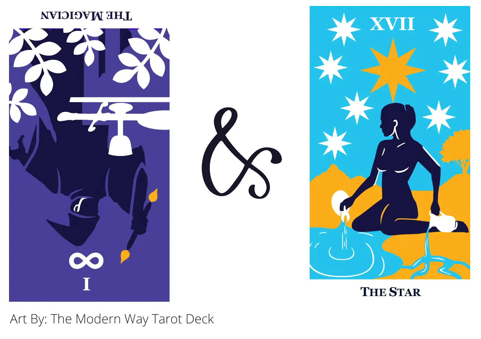 the magician reversed and the star tarot cards together