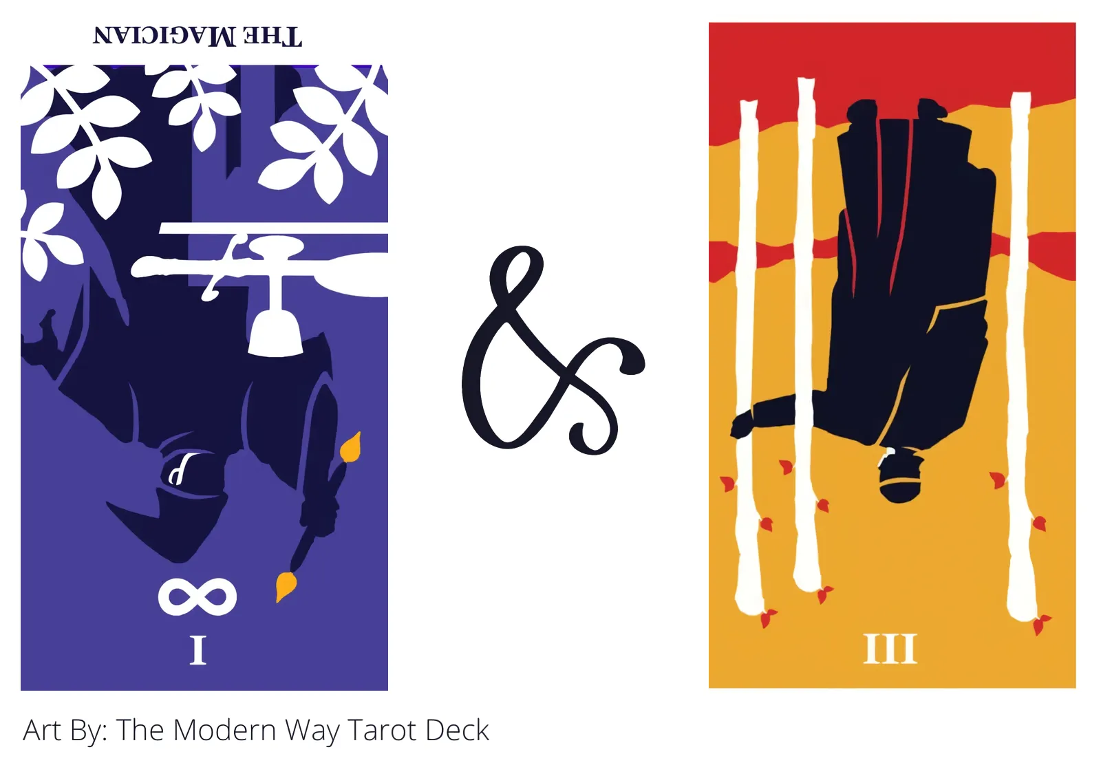 the magician reversed and three of wands reversed tarot cards together