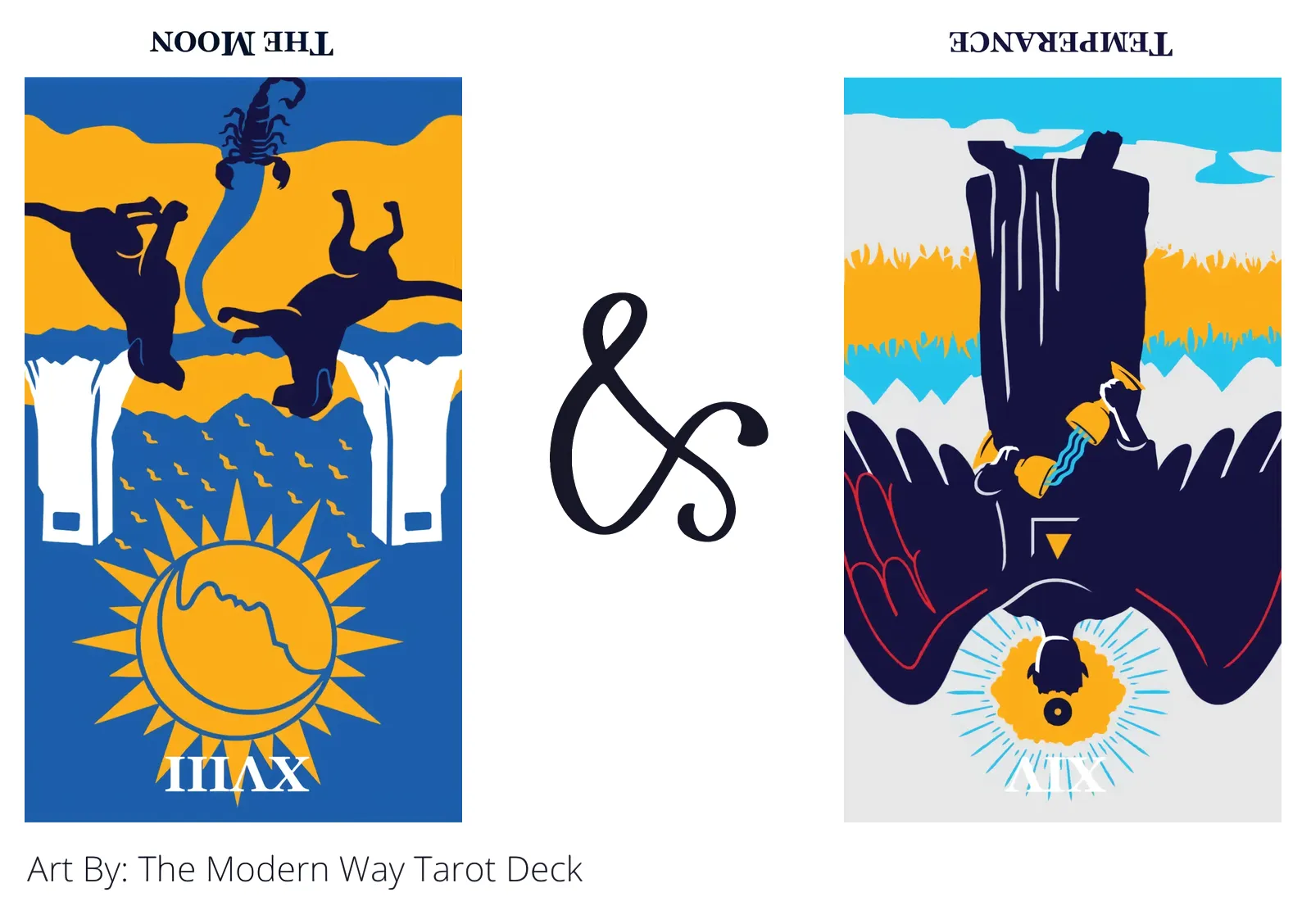 the moon reversed and temperance reversed tarot cards together