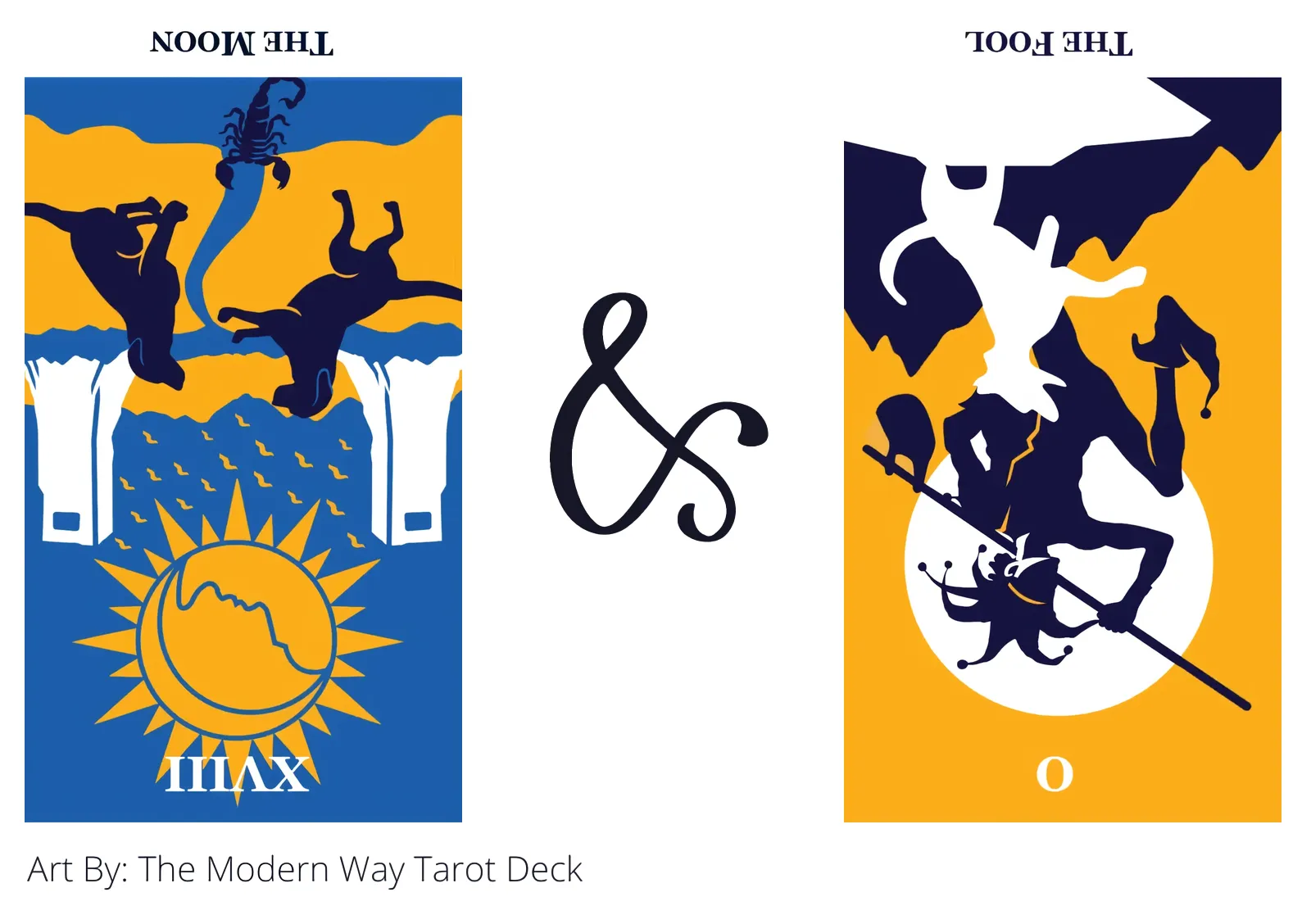 the moon reversed and the fool reversed tarot cards together