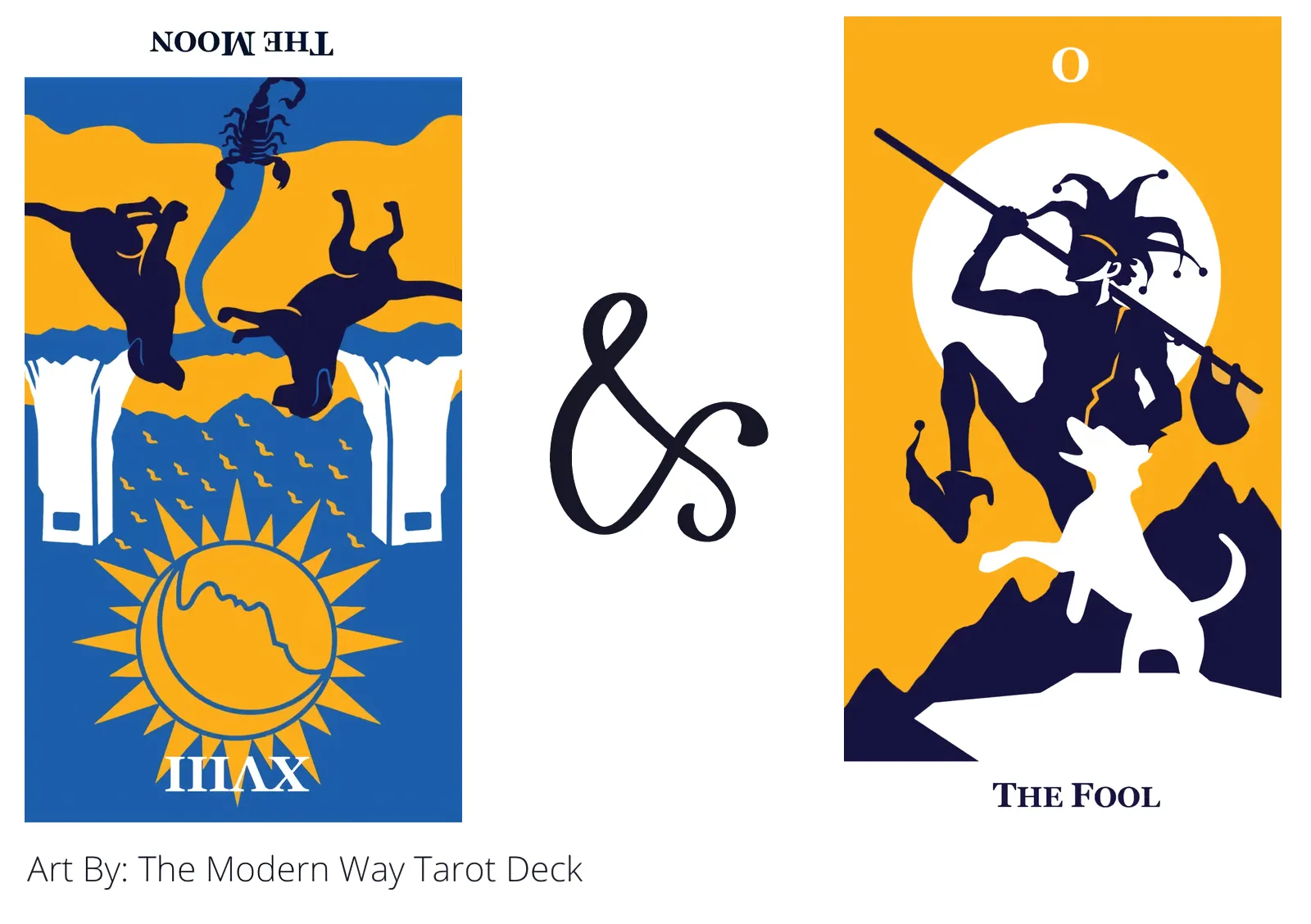 the moon reversed and the fool tarot cards together