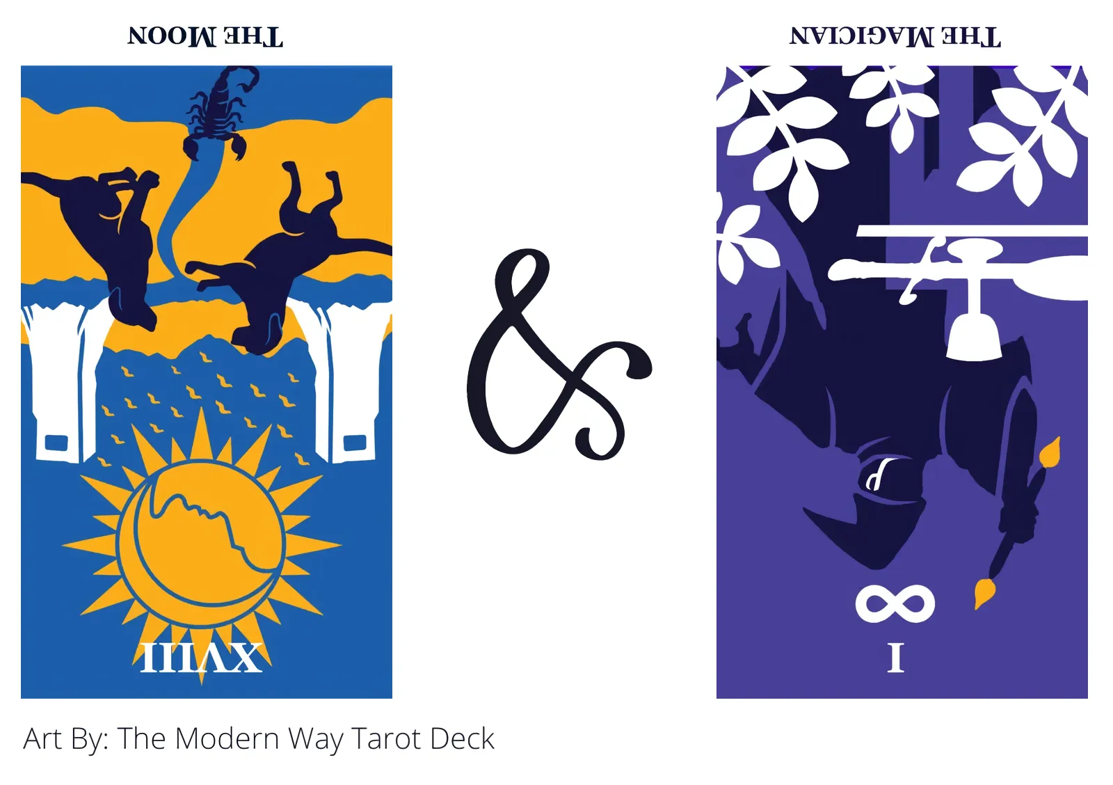 the moon reversed and the magician reversed tarot cards together