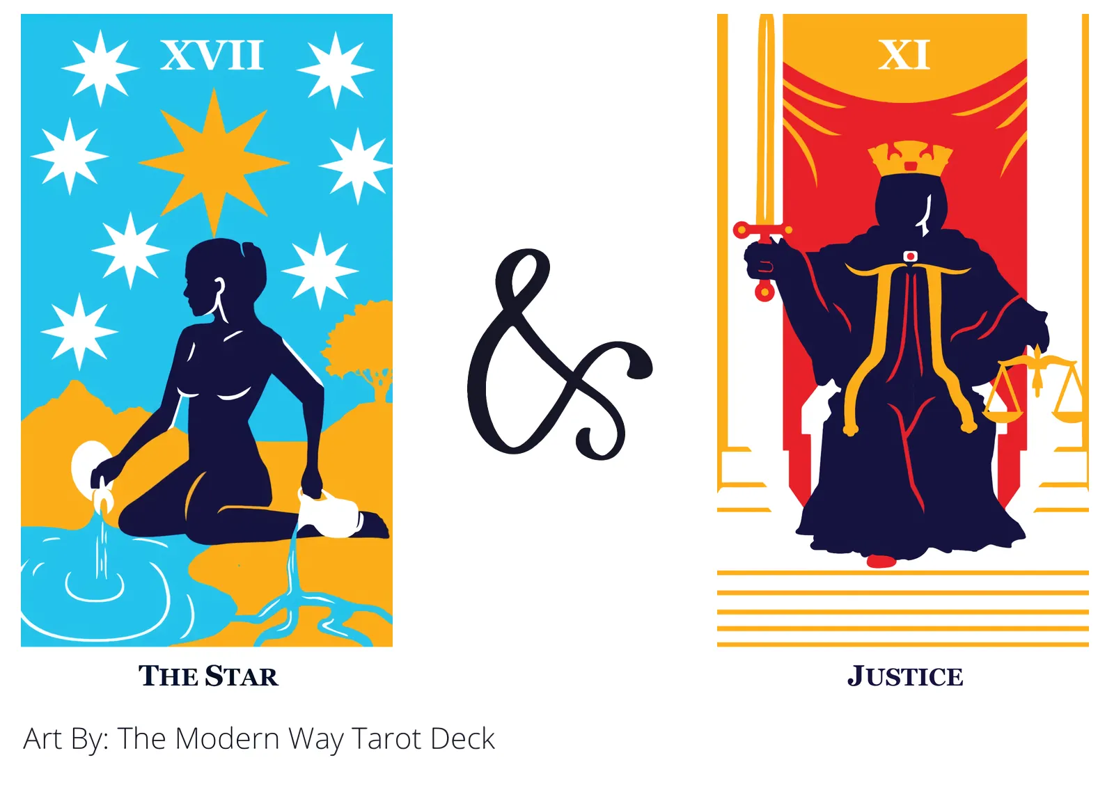 the star and justice tarot cards together