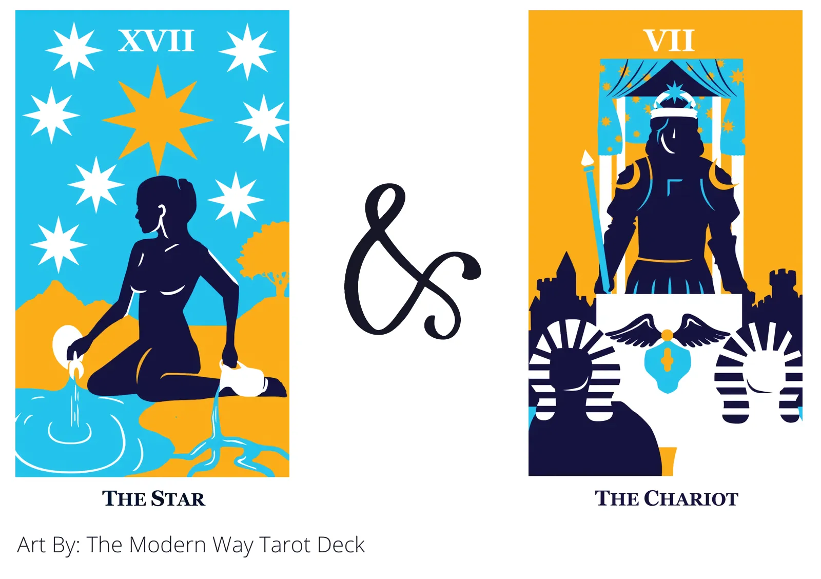 the star and the chariot tarot cards together