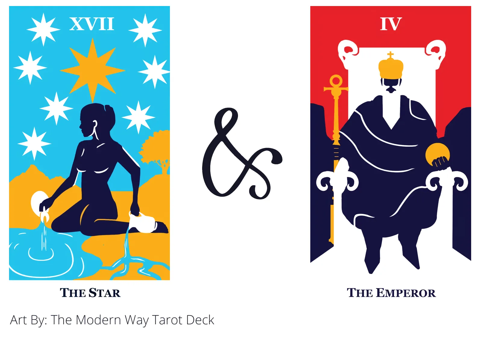 the star and the emperor tarot cards together