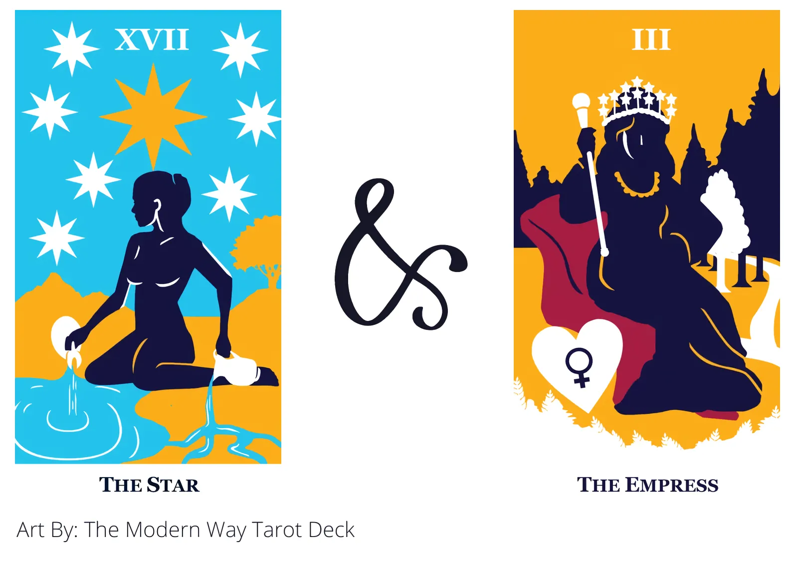 the star and the empress tarot cards together