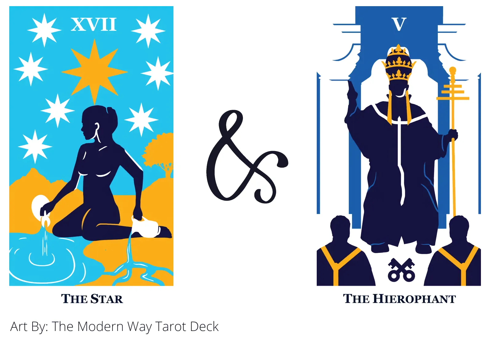 the star and the hierophant tarot cards together