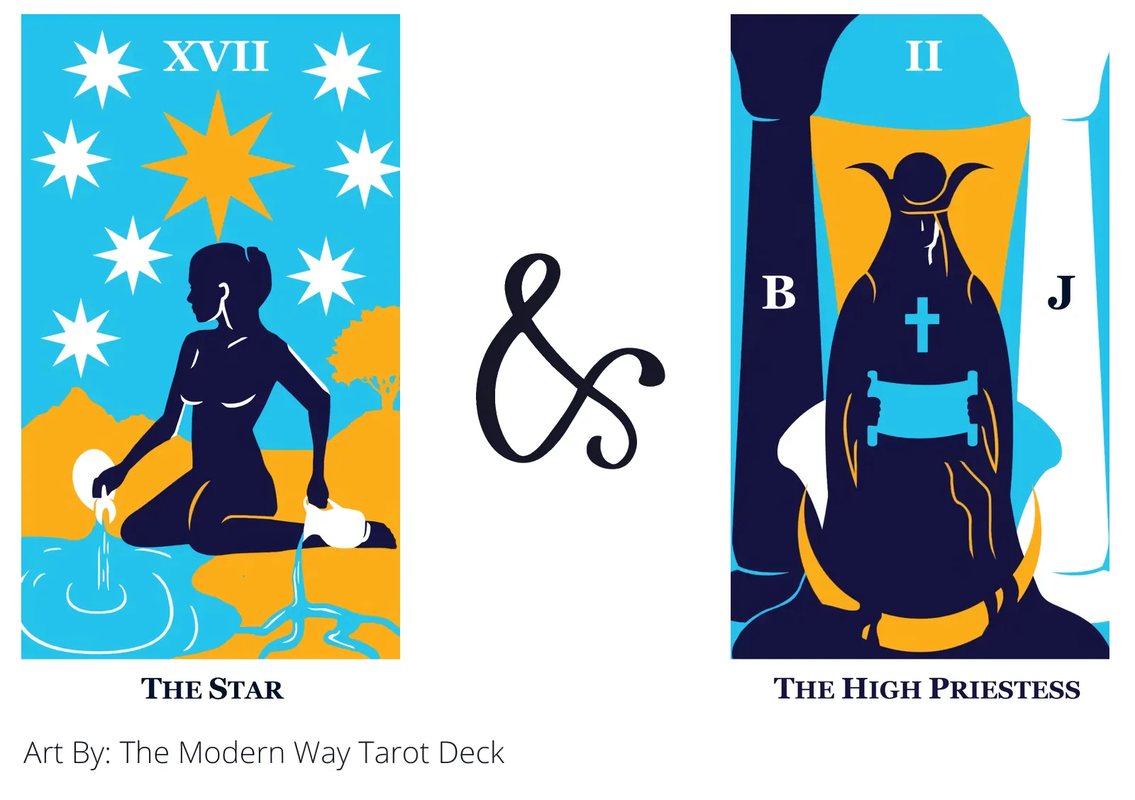 the star and the high priestess tarot cards together