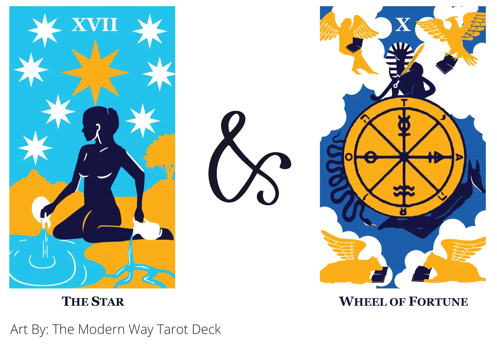 the star and wheel of fortune tarot cards together