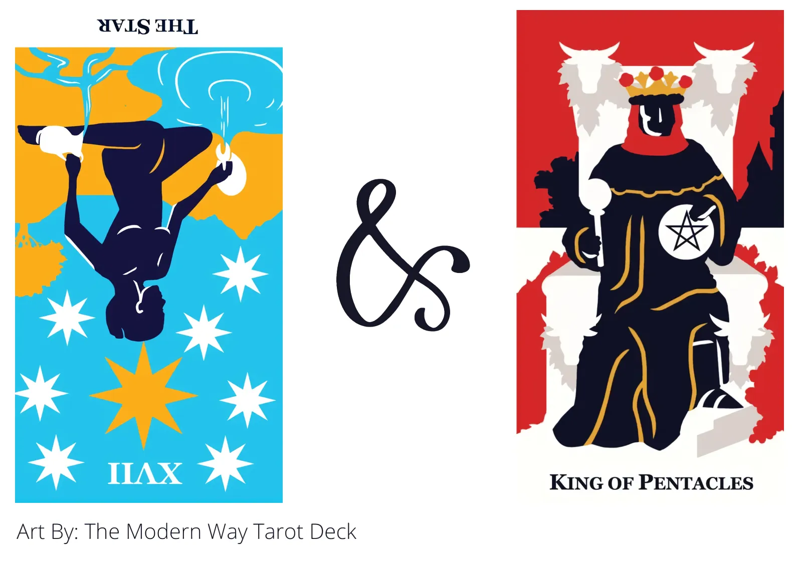 the star reversed and king of pentacles tarot cards together