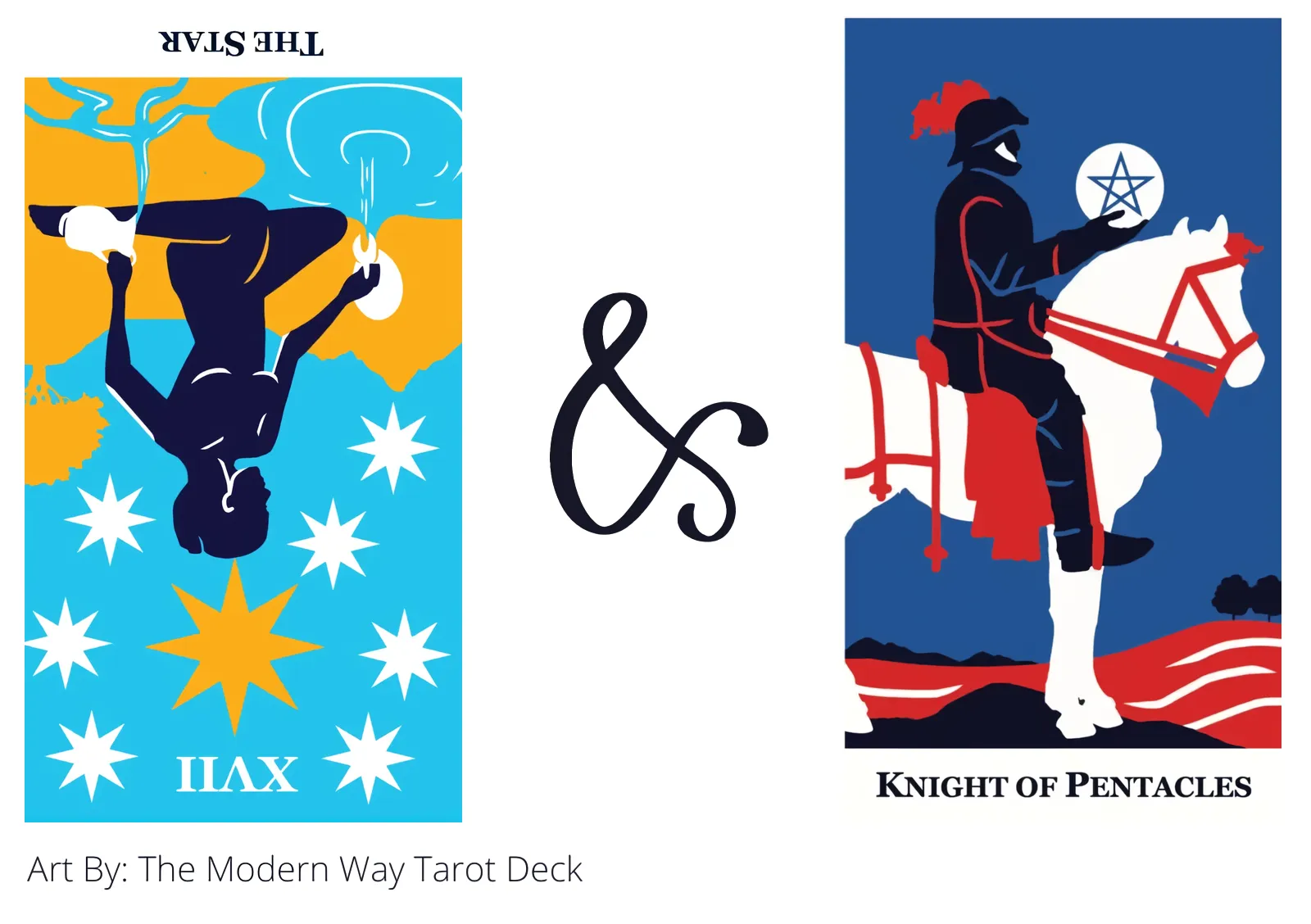 the star reversed and knight of pentacles tarot cards together