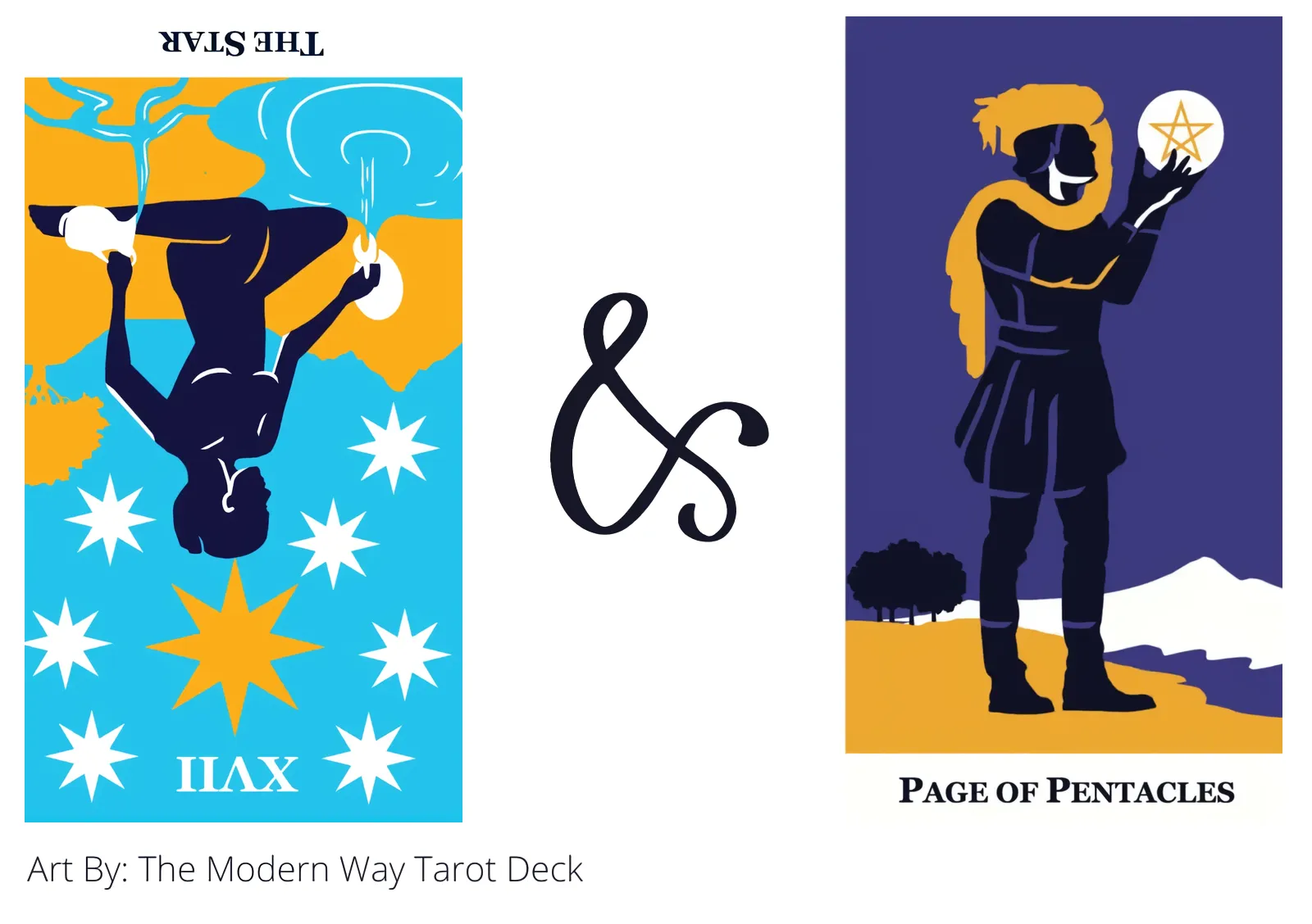 the star reversed and page of pentacles tarot cards together