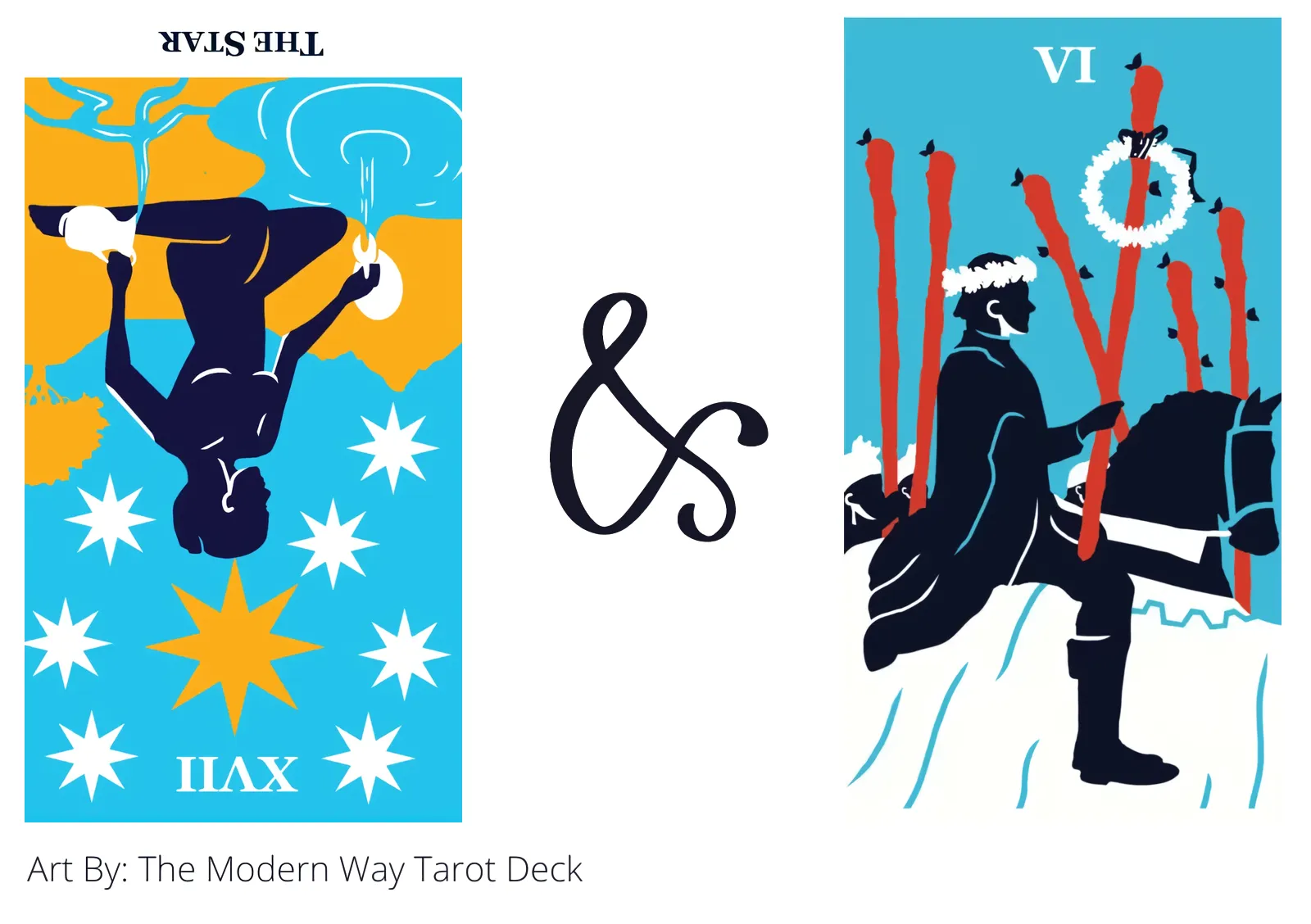 the star reversed and six of wands tarot cards together