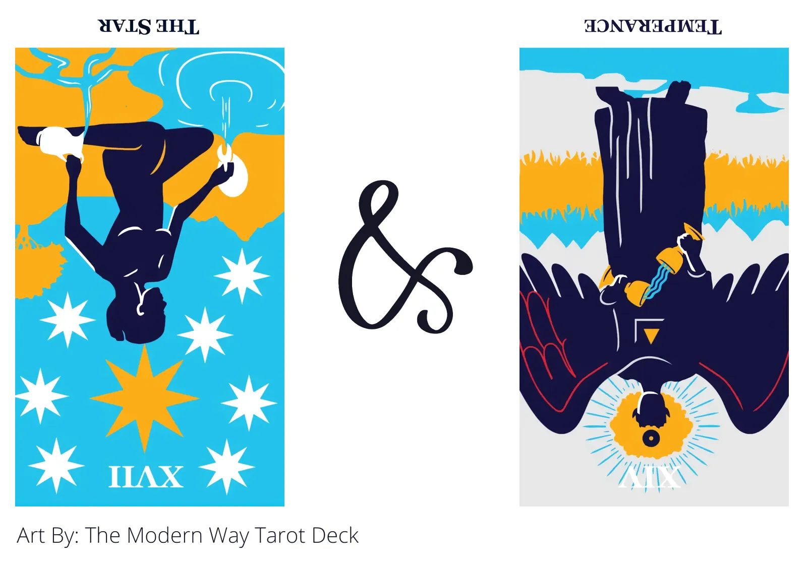 the star reversed and temperance reversed tarot cards together