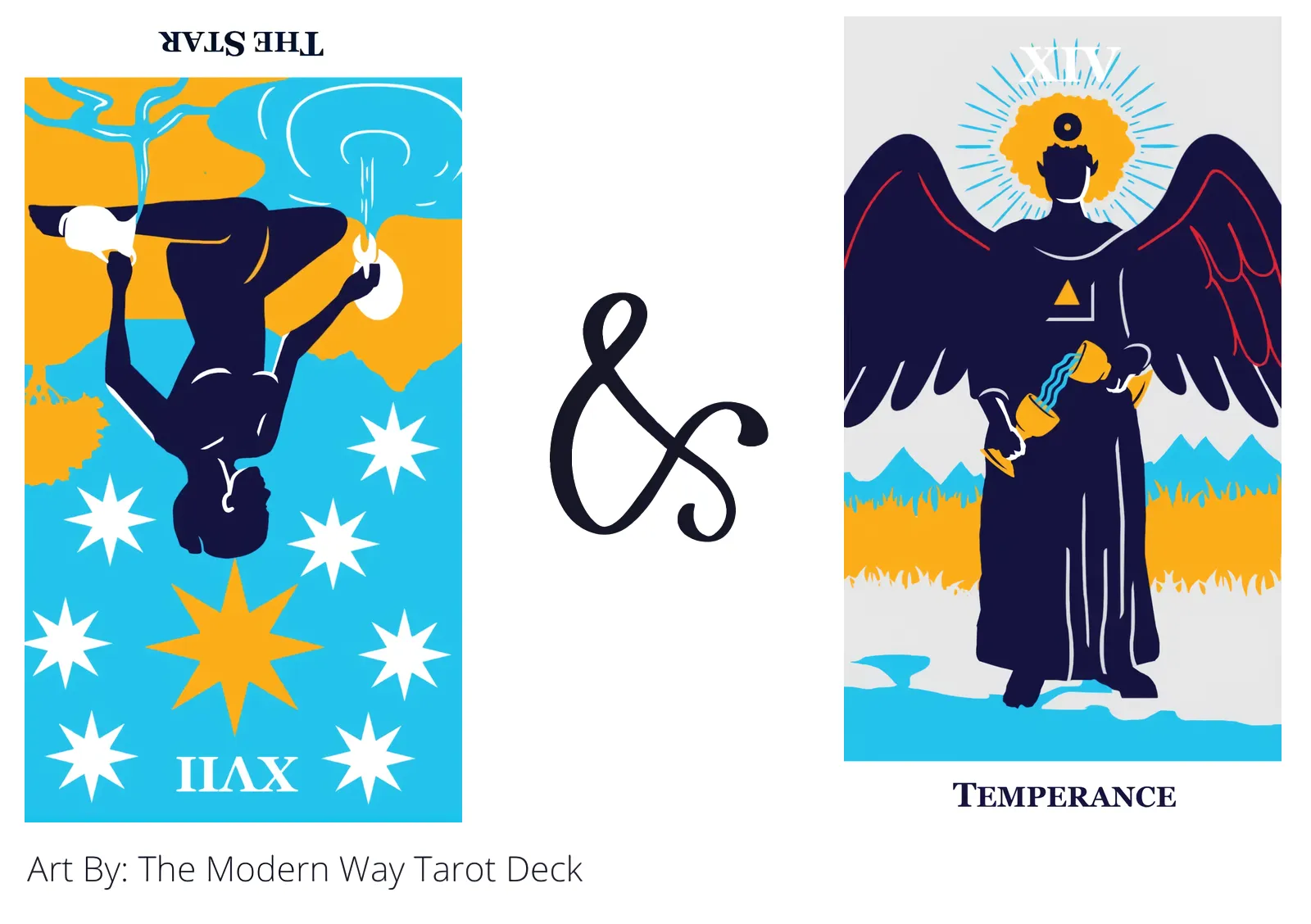 the star reversed and temperance tarot cards together