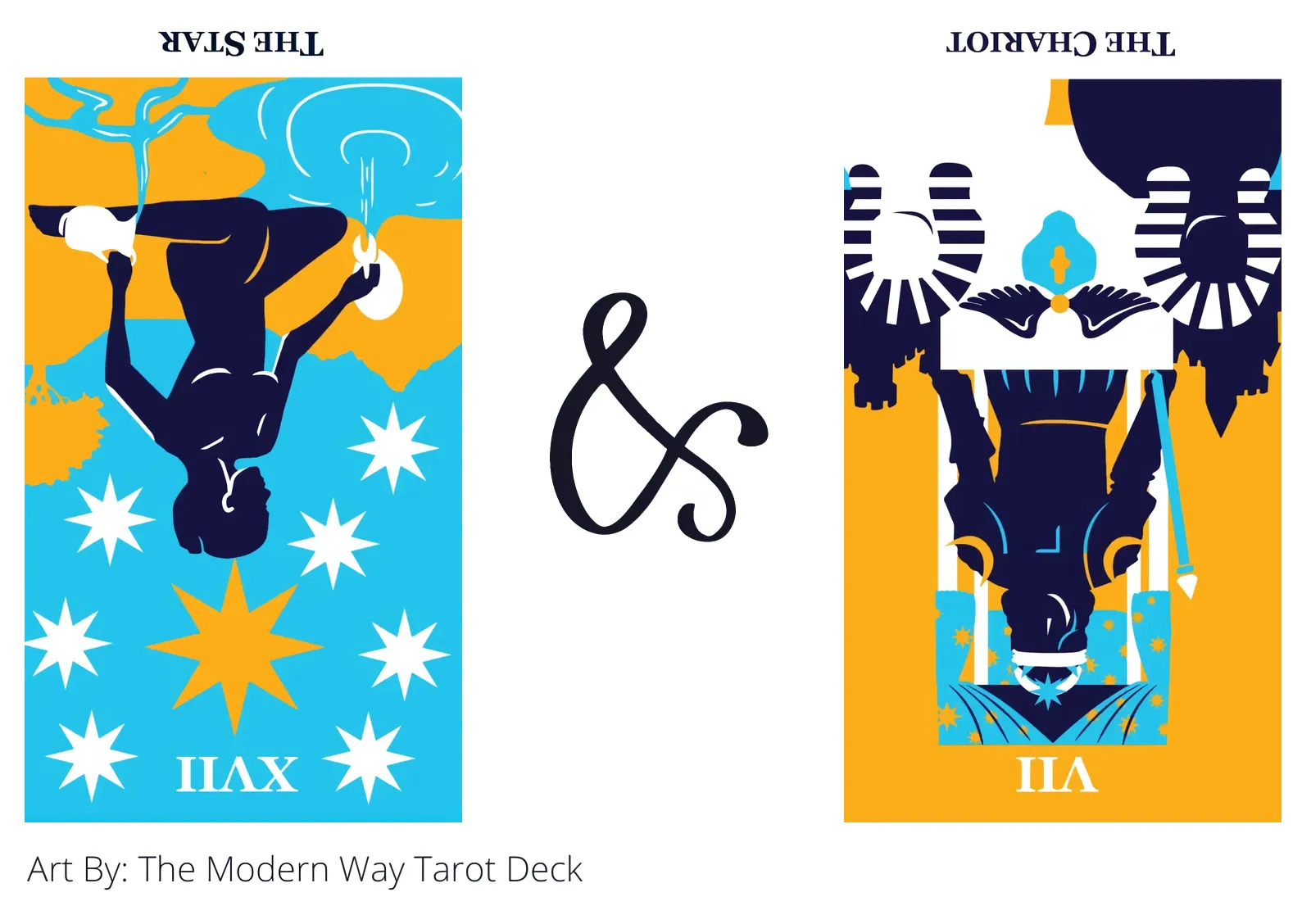 the star reversed and the chariot reversed tarot cards together