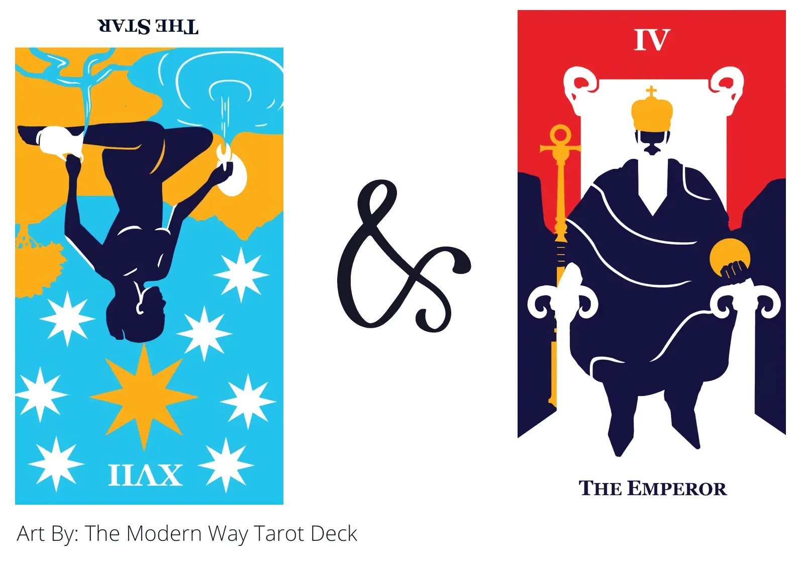 the star reversed and the emperor tarot cards together