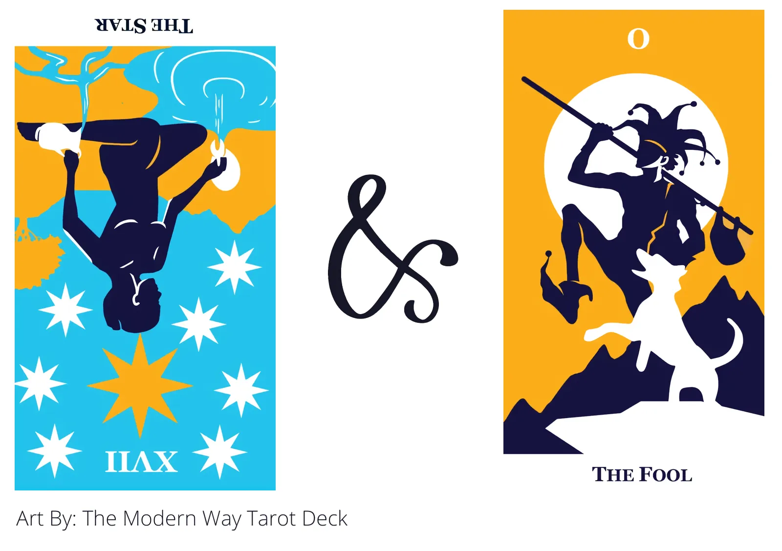 the star reversed and the fool tarot cards together