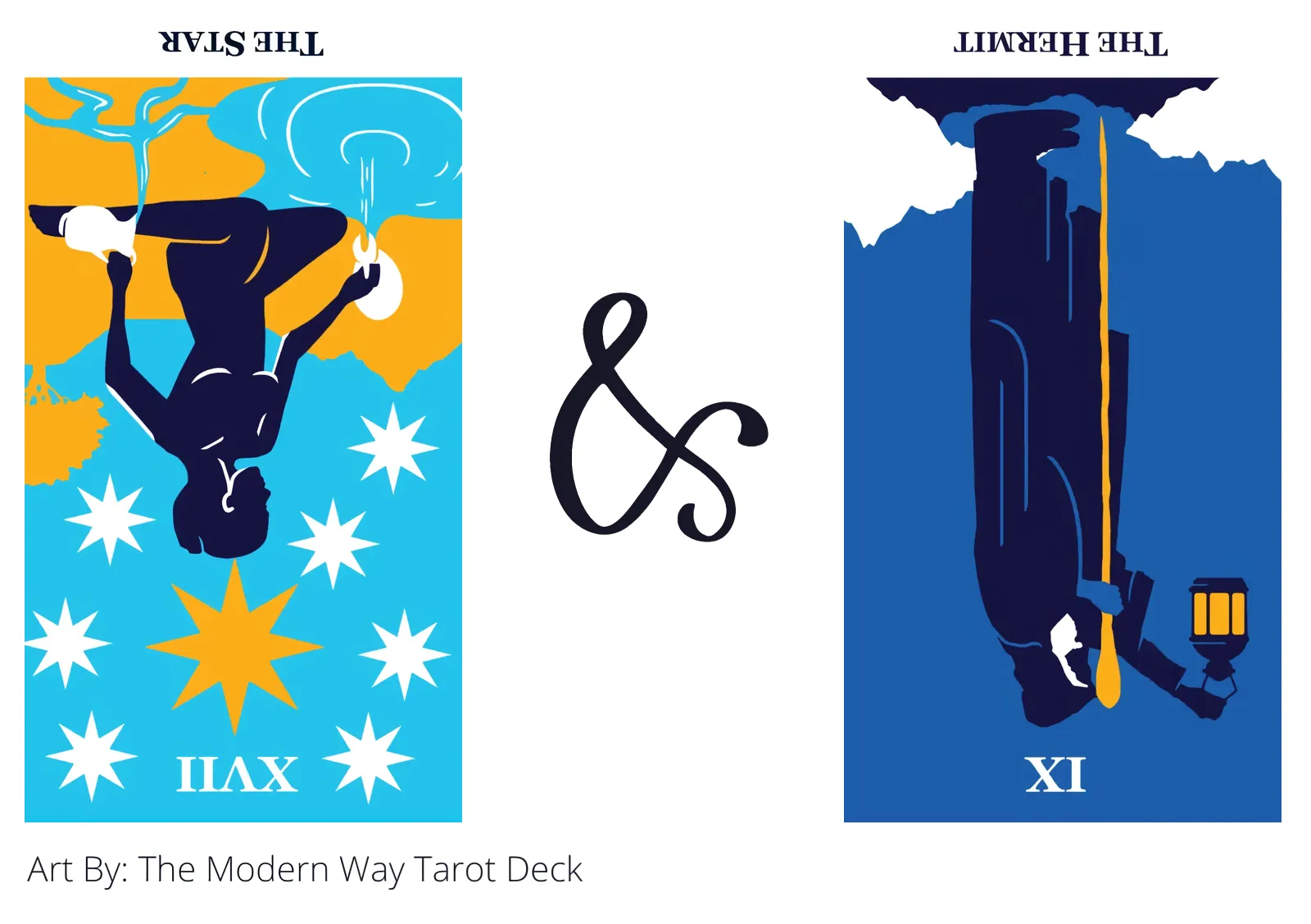 the star reversed and the hermit reversed tarot cards together