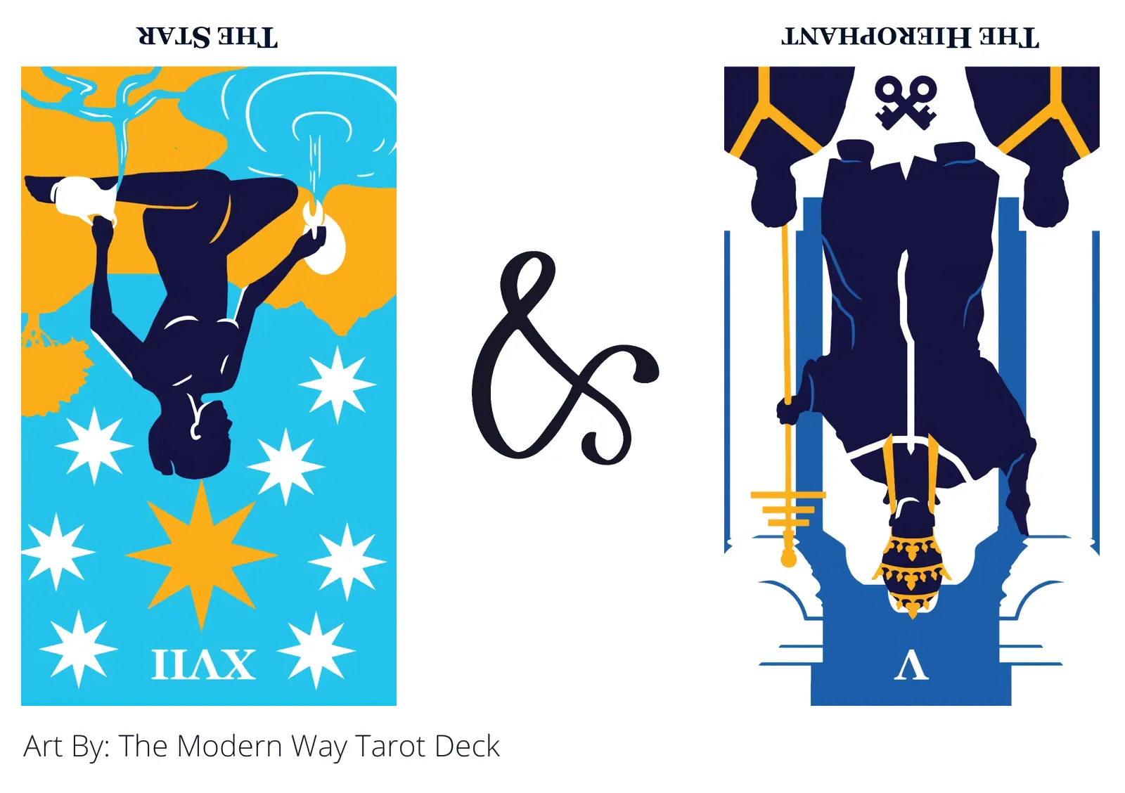 the star reversed and the hierophant reversed tarot cards together