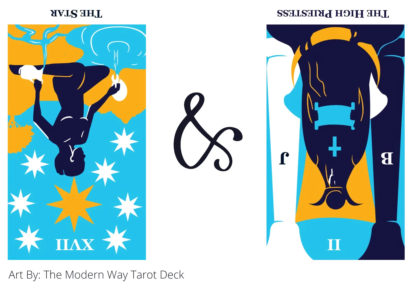 the star reversed and the high priestess reversed tarot cards together