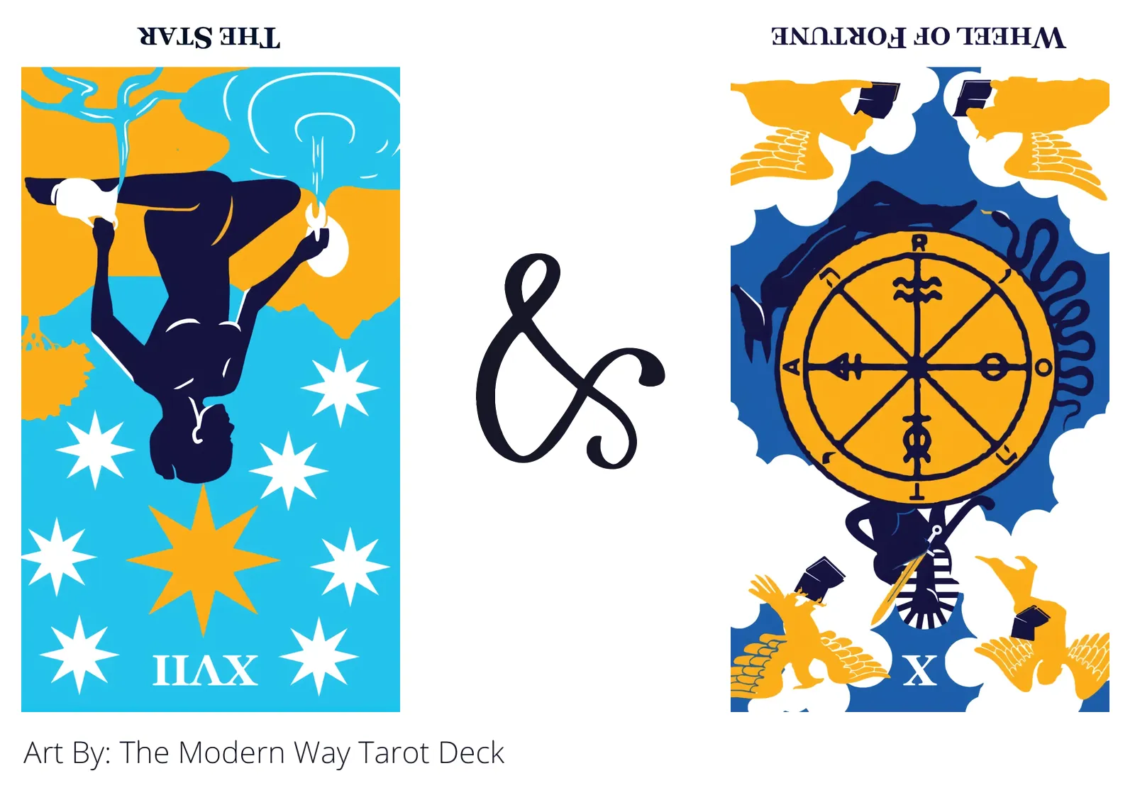 the star reversed and wheel of fortune reversed tarot cards together