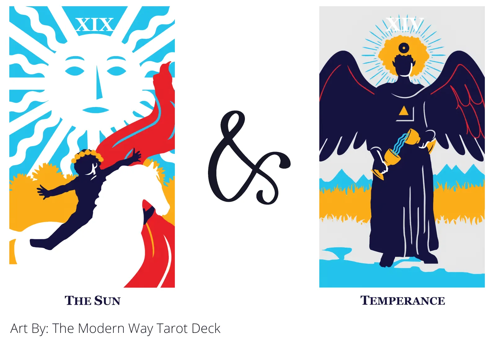 the sun and temperance tarot cards together