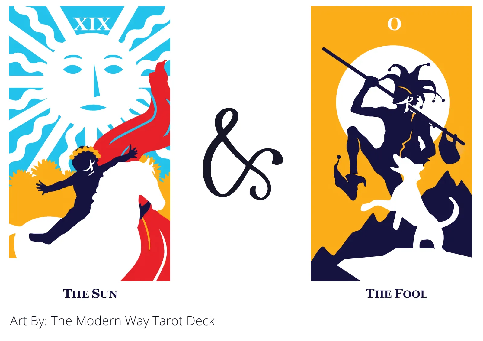 the sun and the fool tarot cards together