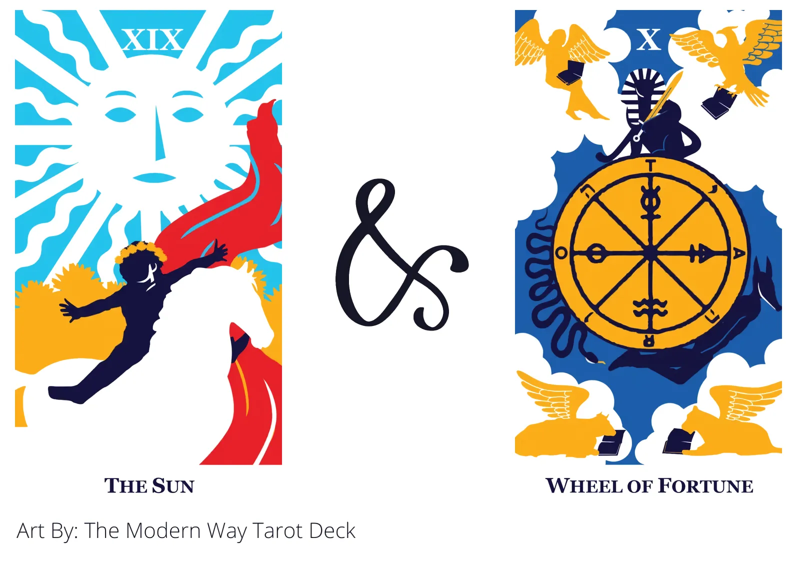 the sun and wheel of fortune tarot cards together
