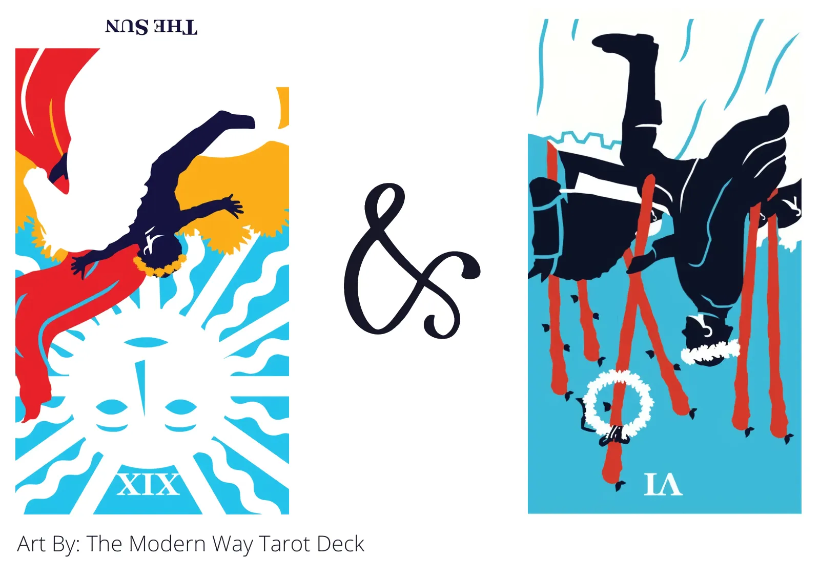 the sun reversed and six of wands reversed tarot cards together