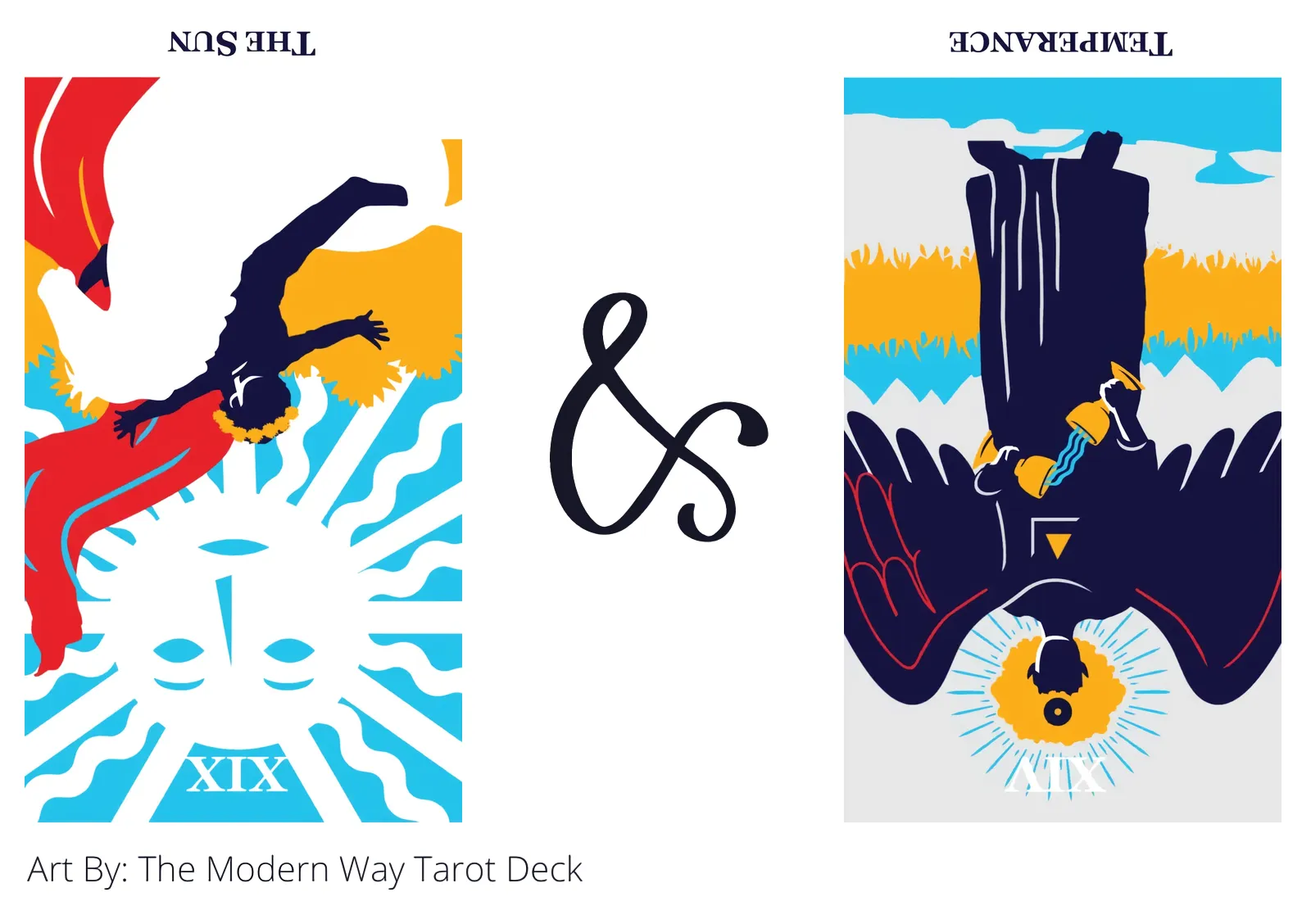 the sun reversed and temperance reversed tarot cards together